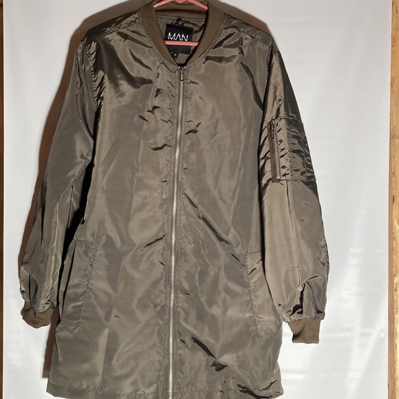 Boohoo grandpa Man Dadcare Normal Zipper Up Wind Breaker Jacket y2k coat - Picture 3 of 16